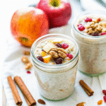 apple cinnamon overnight oats served for breakfast
