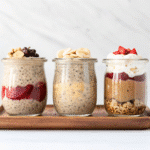High Protein Overnight Oats in Glass Jars