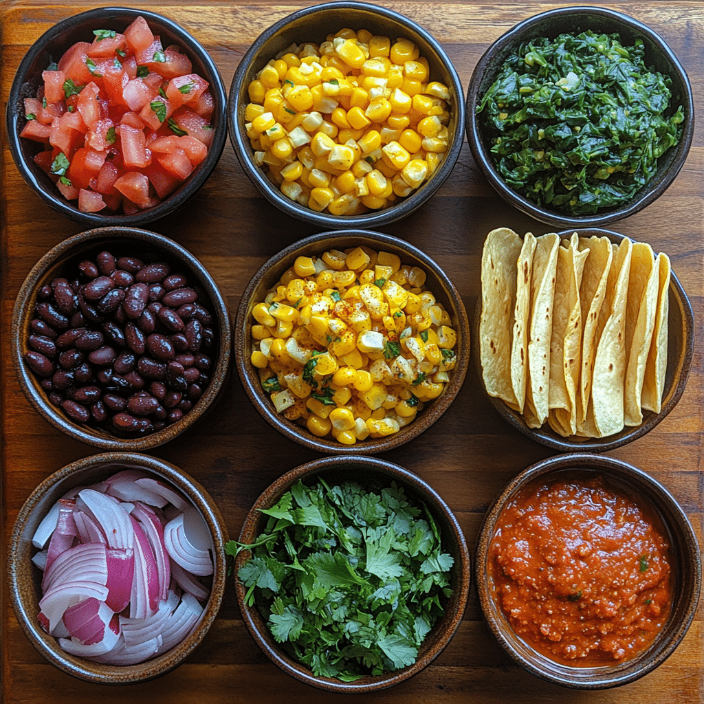 vegan-enchiladas-ingredients Vegan enchiladas ingredients flat lay