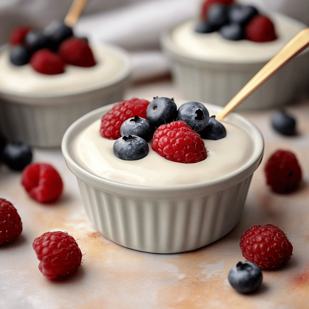 vegan-greek-yogurt-serving Vegan Greek yogurt breakfast bowl with granola and berries