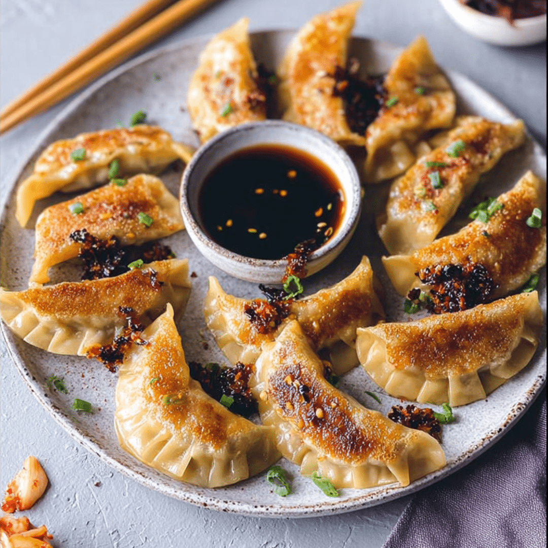 Korean Kimchi Dumplings with Tofu – Crispy Vegan Comfort