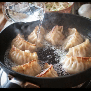 Reheating frozen dumplings without drying them in a pan with steam